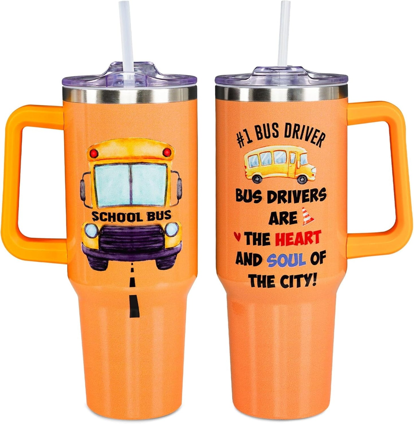 Christmas Gifts for Bus Drivers, School Bus Driver Tumbler 40 OZ, School Bus Driver Gifts, Bus Driver Appreciation Gifts, Back to School Gifts for Men Women, Bus Driver Travel Coffee Mug, Driver Cup