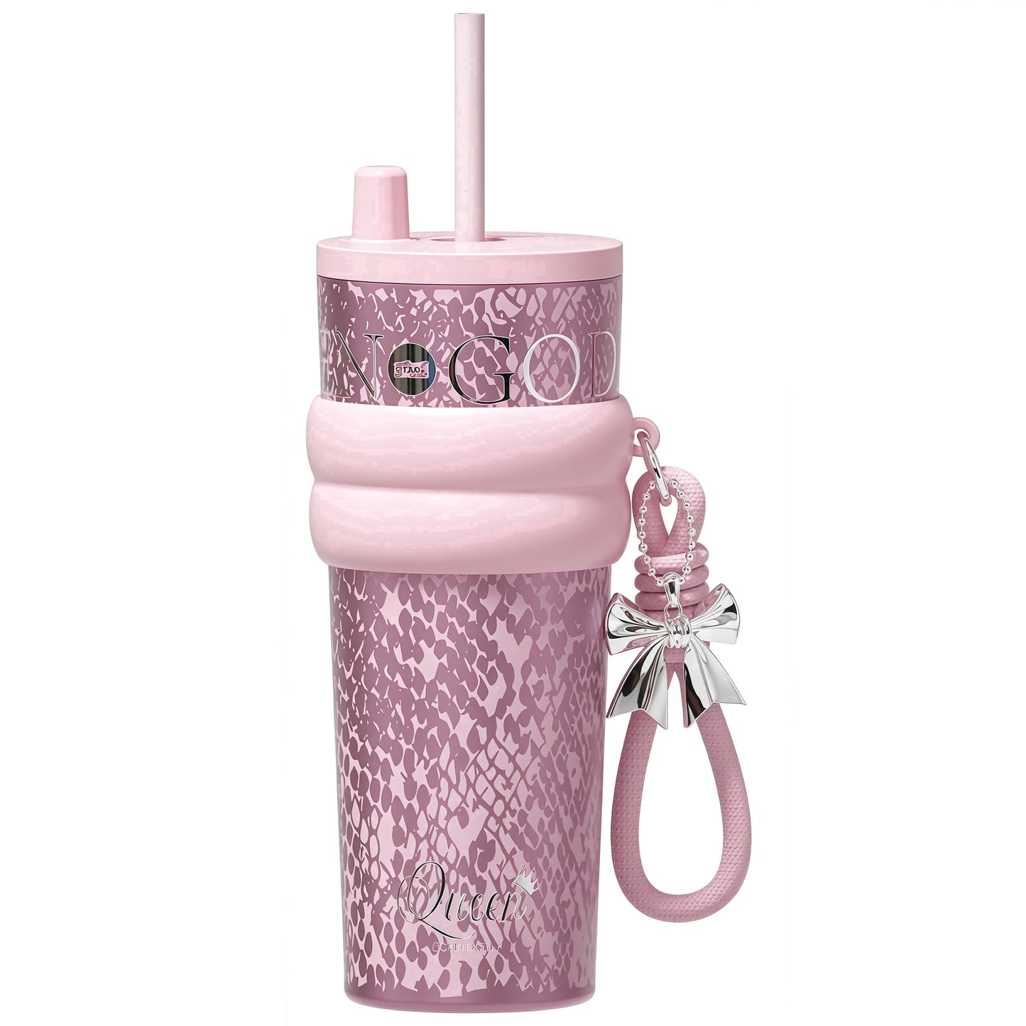 Sidagar 24 oz Stainless Steel Vacuum Insulated Coffee Travel Tumbler with Straw Lid, Red Cherry