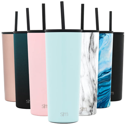 Simple Modern 24oz Classic Tumbler with Straw and Flip Lid | Midnight Black