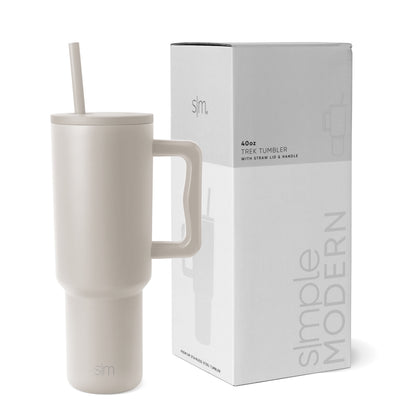 Simple Modern 40 fl oz Insulated Stainless Steel Trek Tumbler with Straw Lid | Graphite