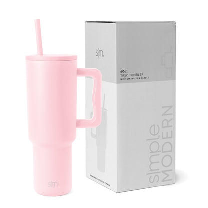 Simple Modern 40 fl oz Insulated Stainless Steel Trek Tumbler with Straw Lid | Graphite