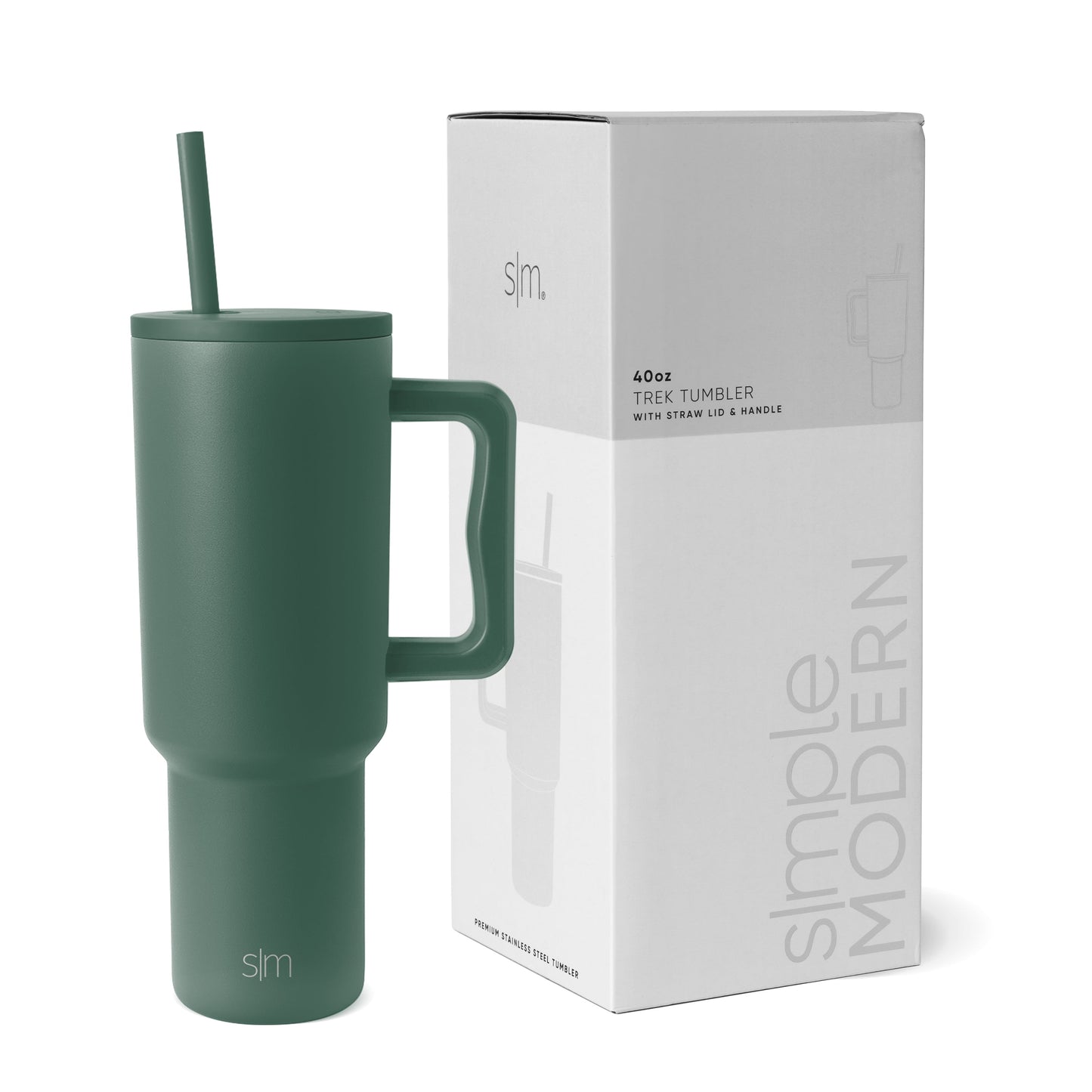 Simple Modern 40 fl oz Insulated Stainless Steel Trek Tumbler with Straw Lid | Graphite
