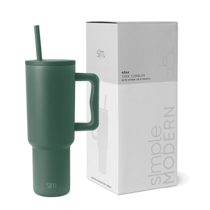 Simple Modern 40 fl oz Insulated Stainless Steel Trek Tumbler with Straw Lid | Graphite