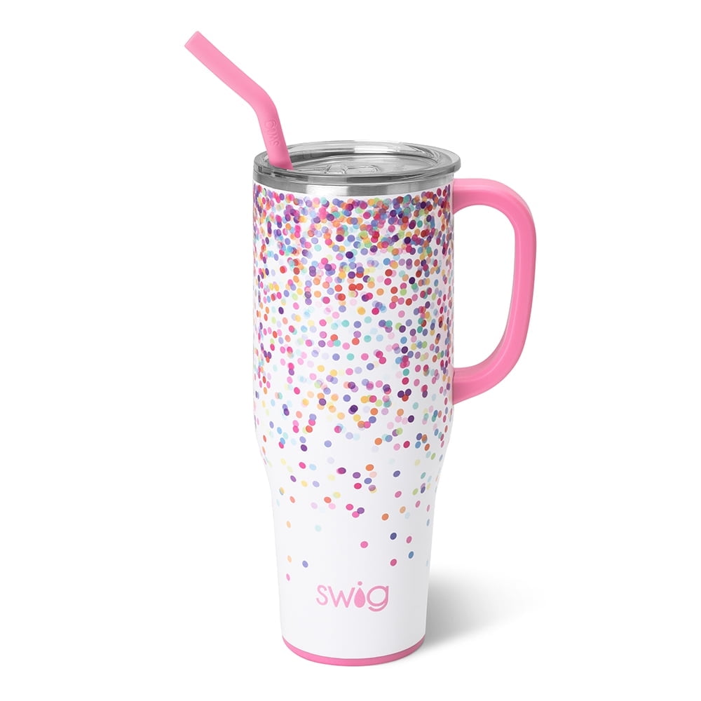 Swig Life 40oz Mega Mug | Insulated Stainless Steel Tumbler with Handle | Oh Happy Day