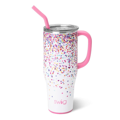 Swig Life 40oz Mega Mug | Insulated Stainless Steel Tumbler with Handle | Oh Happy Day