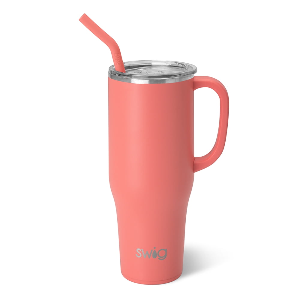 Swig Life 40oz Mega Mug | Insulated Stainless Steel Tumbler with Handle | Oh Happy Day
