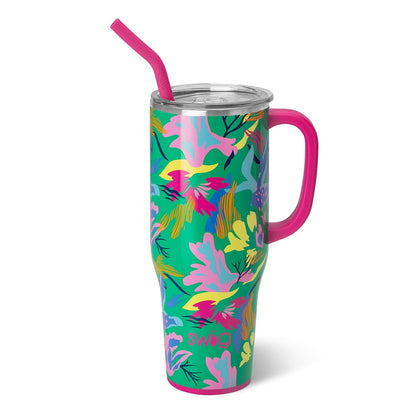 Swig Life 40oz Mega Mug | Insulated Stainless Steel Tumbler with Handle | Oh Happy Day