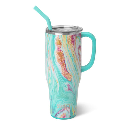 Swig Life 40oz Mega Mug | Insulated Stainless Steel Tumbler with Handle | Over The Rainbow