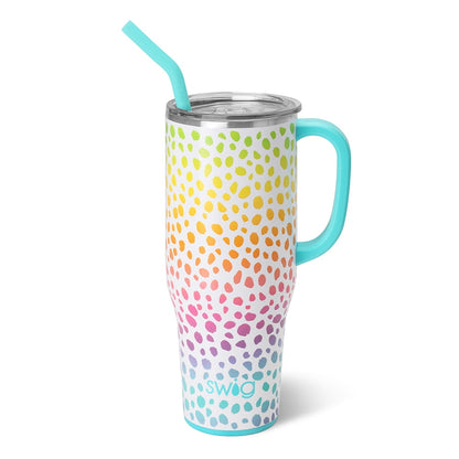 Swig Life 40oz Mega Mug | Insulated Stainless Steel Tumbler with Handle | Over The Rainbow