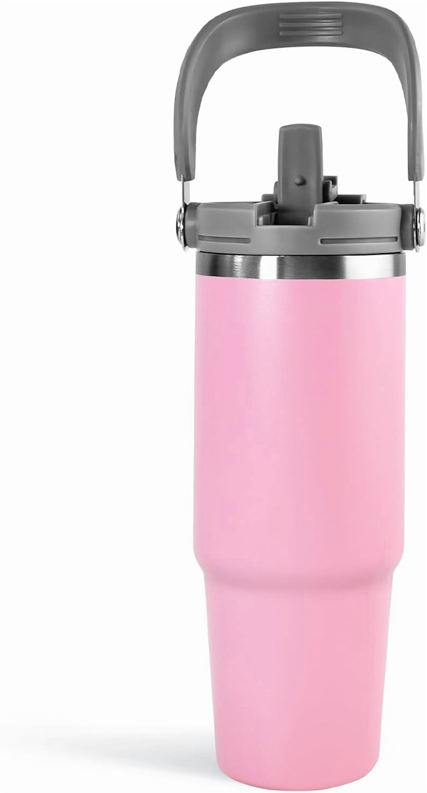 WarmH 20 oz Tumbler with Handle,Insulated Tumbler with Lid and Flip Straw Leak Proof Double Wall Stainless Steel Vacuum Travel Coffee Mug Insulated Water Bottle Thermal Cup, Cupholder Friendly, Black